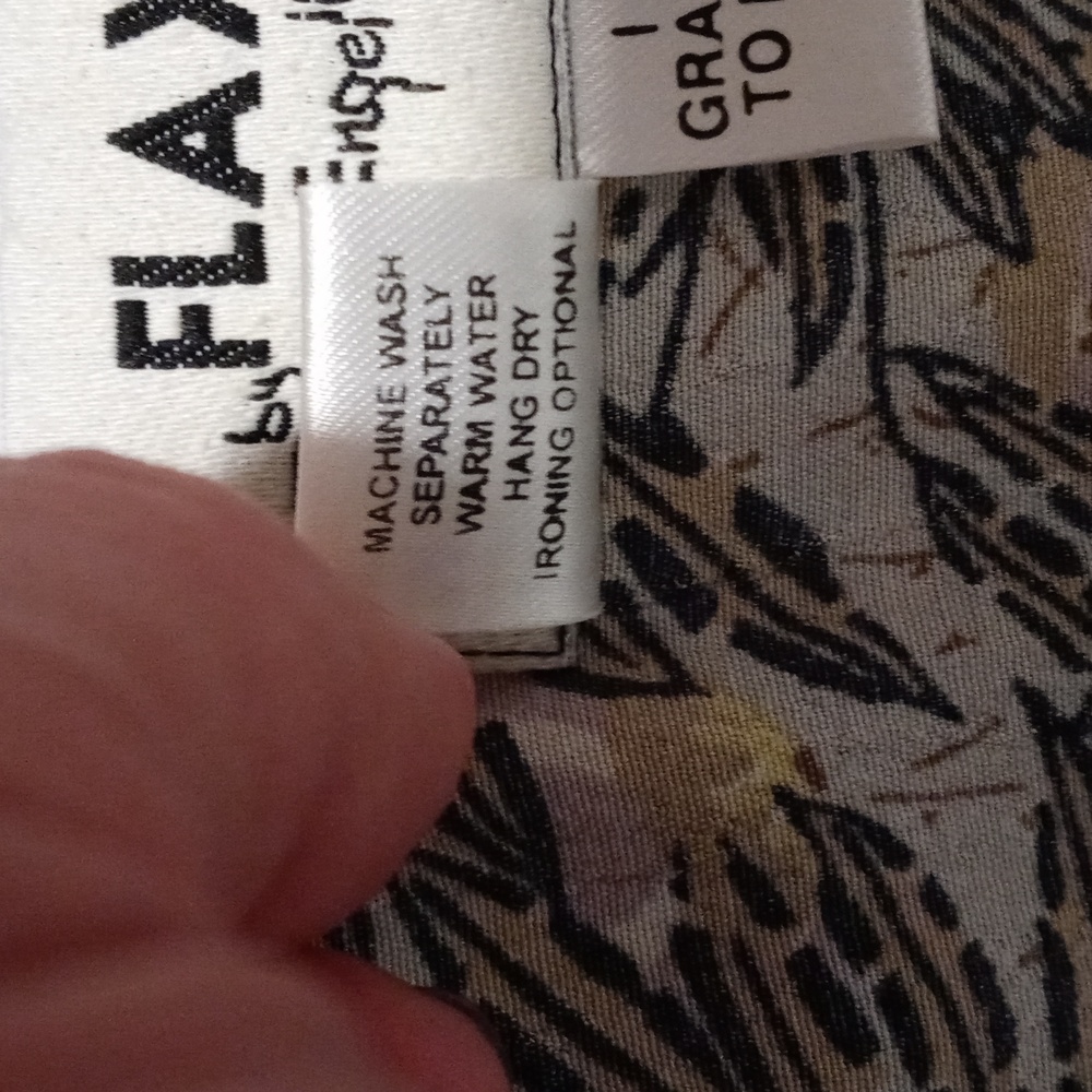 🖤VTG Flax by Jeanne Engelhart🖤 - Black/Tan Floral Print Sleeveless Dress - Picture 11 of 14
